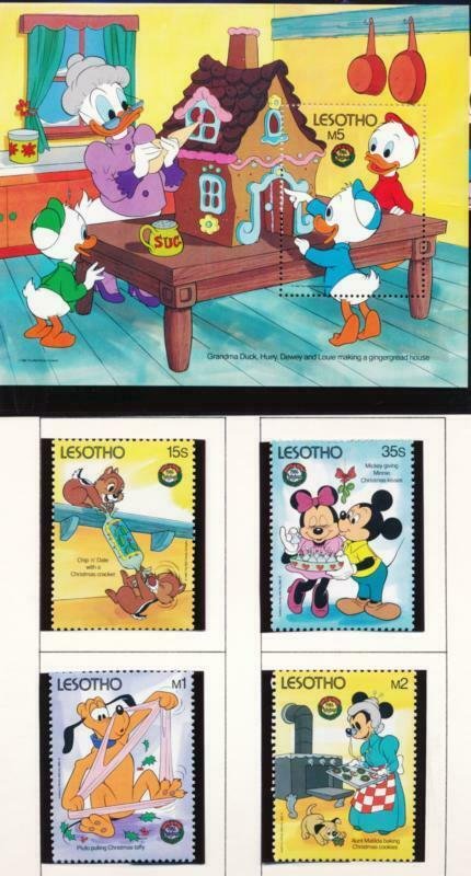 DISNEY LESOTHO 554-558 MINT NH CHRISTMAS SWEETS