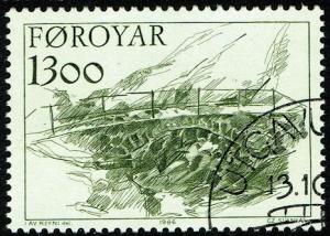 Faroe Islands #151 Used/CTO - Art Reyni Sketch Bridge (1986)