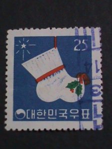 ​KOREA-1960 SC#319 STAR OF BETHLEHEM & SOCK-USED  VERY OLD STAMP VERY FINE