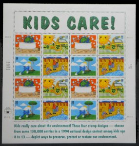 US #2951 - 54, 32c Earth Day,  Sheet, VF mint never hinged, Fresh Sheets,  VF...