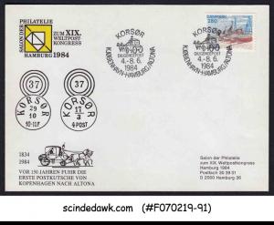 DENMARK 1984 150YRS OF 1st POST OFFICE BUS FR KOPENHAGEN-ALTONA  COVER WH CANCL