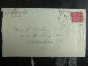 1915 Santiago Cuba Vintage cover to Philadelphia Pa USA Letter Enclosed