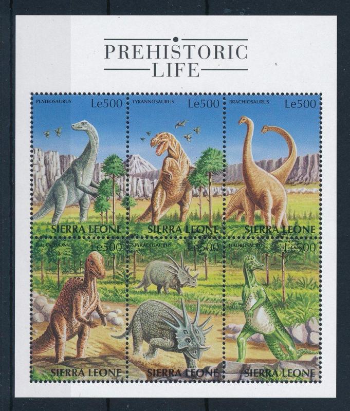 [28725] Sierra Leone 1998 Pre Historic Animals Dinosaurs MNH Sheet