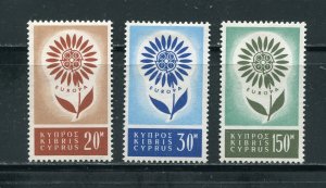 Cyprus 244-246 Europa Issue, Daisy Stamp Set Mint Hinged 1964