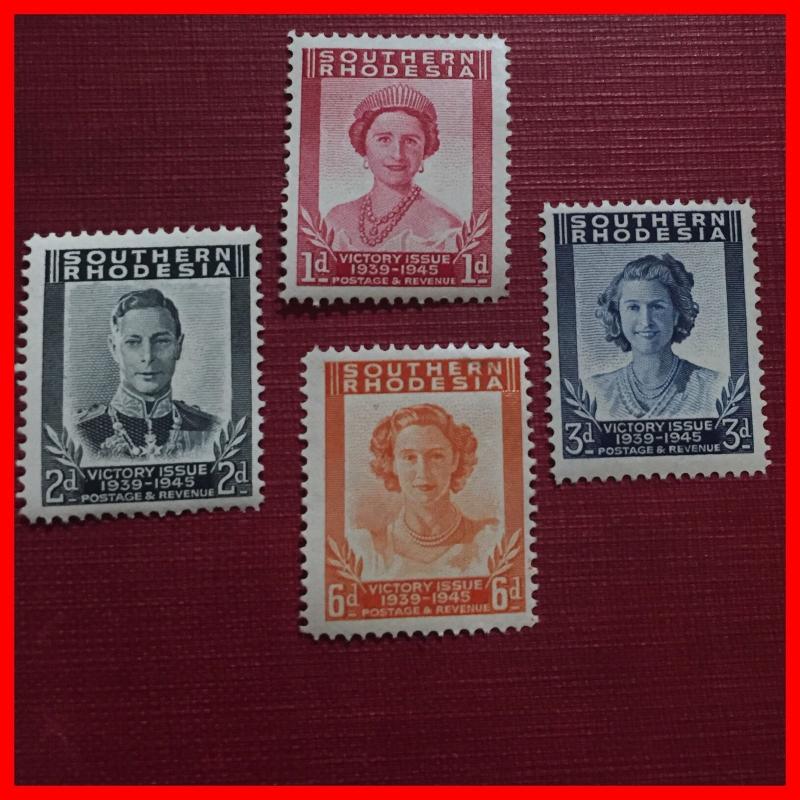 Southern Rhodesia 1946 Victory Pristine unmounted x 4 mint set stamps