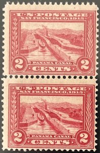 Scott #398 1913 2¢ Panama-Pacific Exposition Panama Canal perf. 12 MNH OG pair