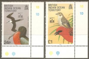 BRITISH INDIAN OCEAN TERR Sc# 145 - 146 MNH FVF Set2 Birds