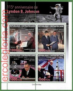 B1277 - Centrafricaine - ERROR MISPERF Stamp Sheet - 2023 - Lyndon Johnson-