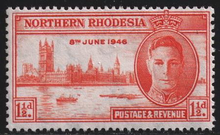 Northern Rhodesia #  46a  Mint  VF-F NH perf 13.5 Cat $ 12