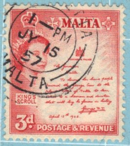 MALTA SCOTT #252 USED 3p 1956-57