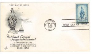 US 989 (Me-4) 3c Statue of Freedom single on FDC Artcraft Cachet ECV $7.50