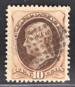 US Stamp#150 10c Brown Jefferson USED SCV $ $35.00 