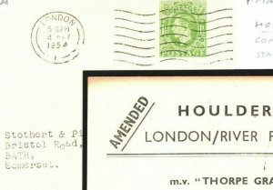 GB Cover MARITIME Postal Stationery Card *Houlder Line* Bath 1954{samwells}E294a