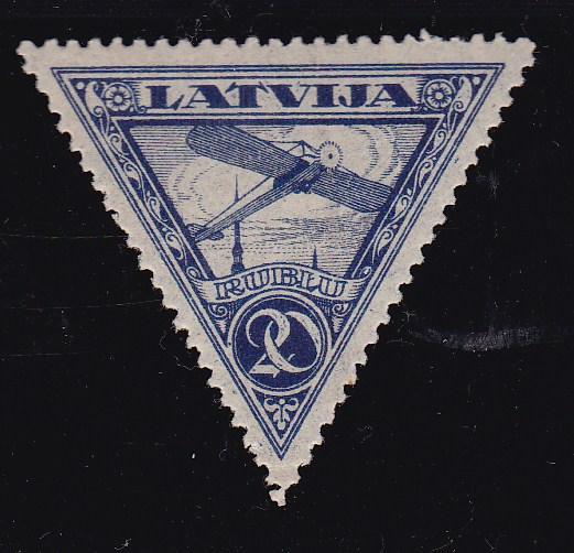 Latvia 1921 20r dark blue Bierot XI Airmail F-VF/Mint Hinged (*)
