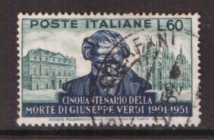 Italy   #596  used  1951   Verdi portraits  60 l