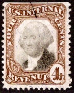 Scott R136, 4c, brown & black, Third Issue, USA Revenue Stamp