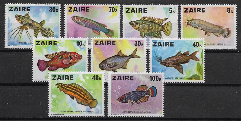 Zaire: 1978 MNH Set Fish