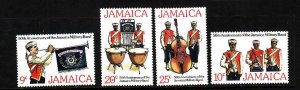 Jamaica-Sc#431-4-Unused NH set-Music-Military Band-1977-