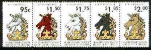 HUTT RIVER - 1994 -Knights of Unicorn, 5th Anniv-Perf 5v Strip-Mint Never Hinged