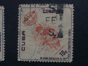 ​CUBA-1962 NATIONAL SPORTS INSTITUTE STAMPS THE MOST HARD TO FIND USED VF