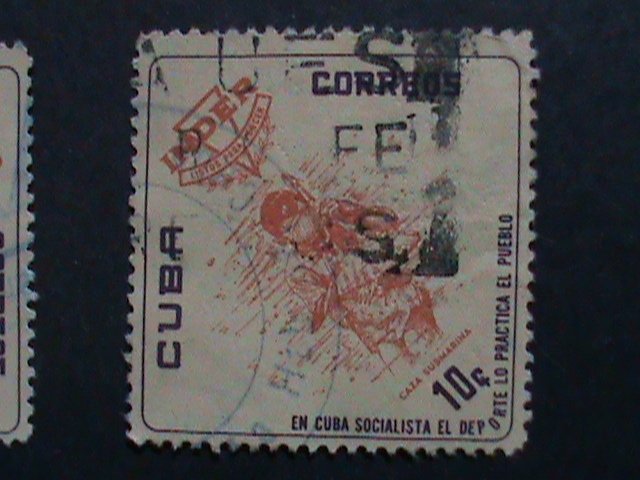 ​CUBA-1962 NATIONAL SPORTS INSTITUTE STAMPS THE MOST HARD TO FIND USED VF
