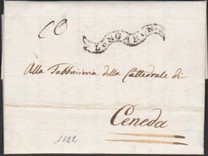 ITALY 1822 Folded entire with fancy LONGARONE namestamp.....................U439 