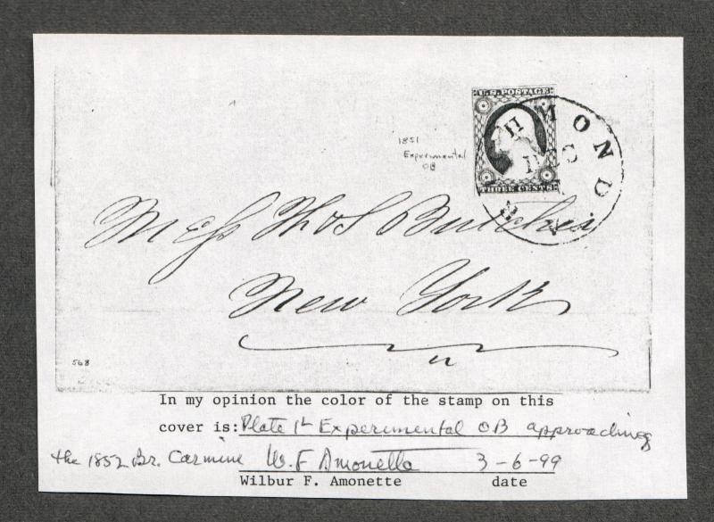 US Sc#11a EOB Richmond VA Cover, 4 Margins, Amonette Cert., Cv. $700