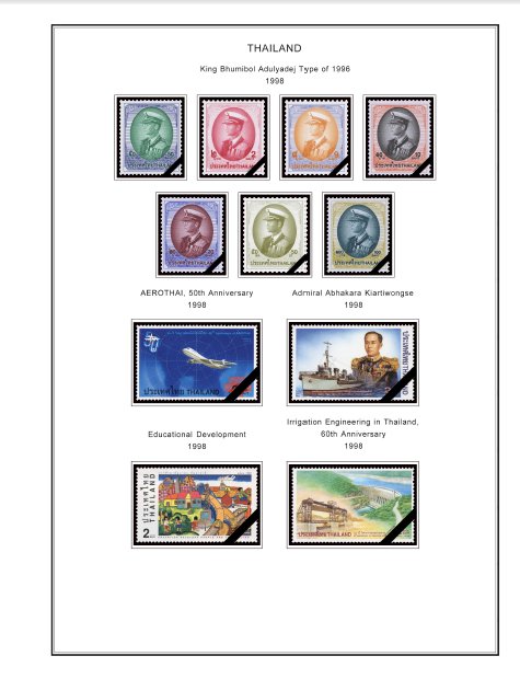COLOR PRINTED THAILAND 1971-1999 STAMP ALBUM PAGES (245 illustrated pages)