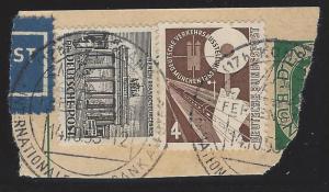 Germany Bund Scott # 698 + Berlin 9N42, used, opp