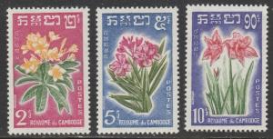 Cambodge  1961  Scott No. 91-93  (N*)  Complet ($$)