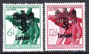 GERMANY B278-B279 LORIENT OVERPRINTS OG NH U/M F/VF TO VF BEAUTIFUL GUM