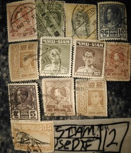 SIAM - THAILAND: 47 Stamps ALL DIFFERENT WW Worldwide Unused Mint MNH OG