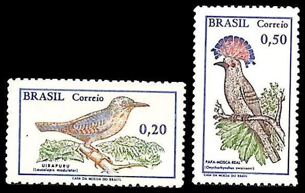 Brazil 1968, Birds 2v, with WM, MNH