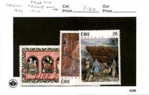 Ireland, Postage Stamp, #703 Used, 704-705 Mint NH, 1987 Christmas (AD)