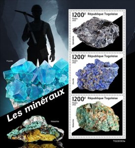 TOGO - 2022 - Minerals - Perf 3v Sheet  - Mint Never Hinged