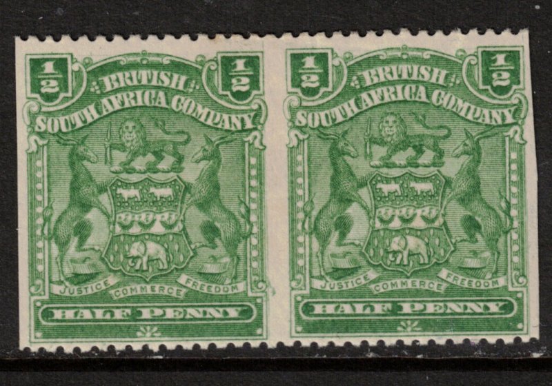 Rhodesia #59b (SG #75aa) Very Fine Mint Full Original Gum Hinged Pair Imperf 