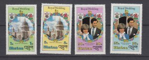 J44180 JL stamps 1981 bhutan set mnh #317-20 royality