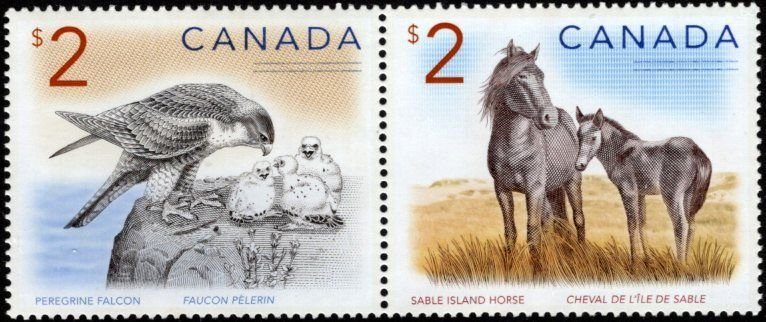 Canada 2005 MNH** -   $2.00 Falcon and Horses Pair Scott # 1692a