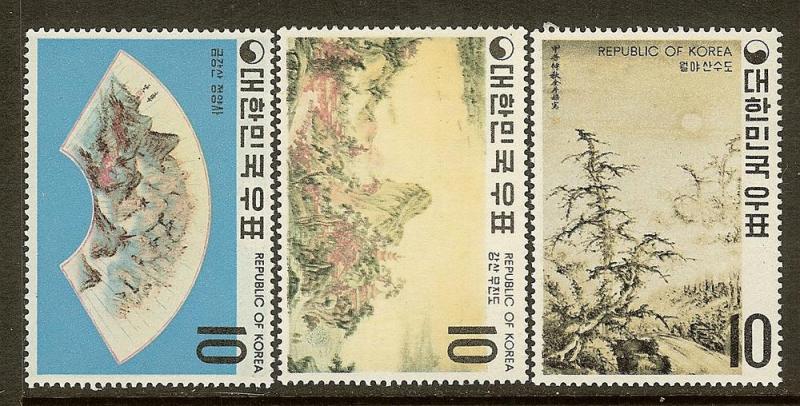 Korea, Scott #'s 715-717,10w Painting Issues, MLH