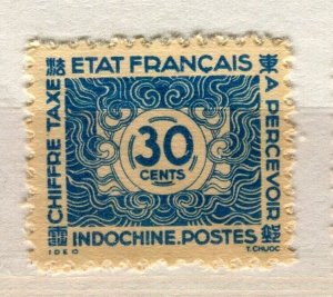 FRENCH INDO-CHINE; 1943 early Numeral Postage Due issue Mint hinged 30c. value