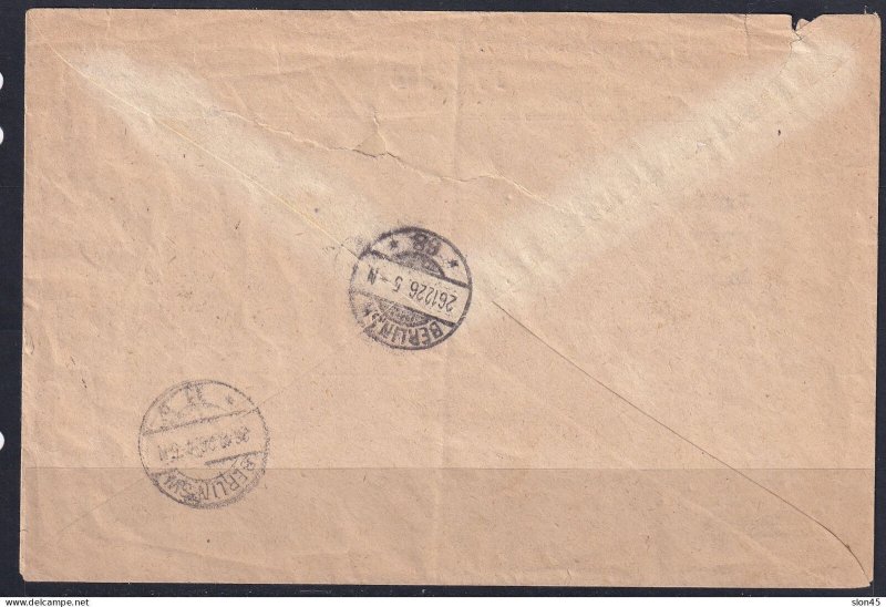 Russia 1926 Registered Express Cover TASS Moscow to Berlin 15283