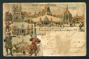 1894 World's Fair Postcard - Anvers (Antwerp), Belgium to Hamden Junctio...