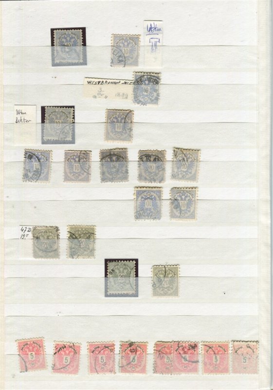 AUSTRIA; 1880s classic Coat of Arms issues fine used group Good POSTMARK LOT