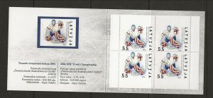 LATVIA Sc 645a NH COMPLETE BOOKLET of 2006 - HOCKEY  