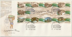 2000 A Century on Singapore River Sheetlet FDC SG#MS1045a