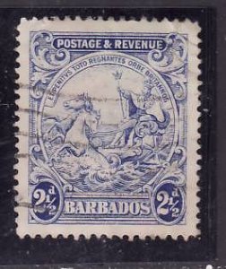 Barbados-Sc#196-used 2&1/2p ultramarine Colony seal-id2-1938-47-