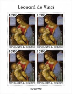 Burundi - 2022 Italian Artist Leonardo da Vinci - 4 Stamp Sheet - BUR2201116f