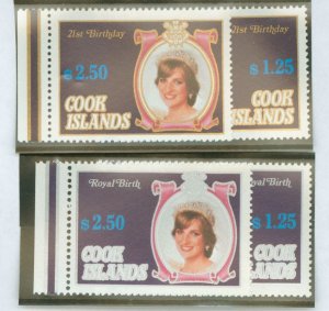 Cook Islands #677a/678a/681a/682a Mint (NH) Single (Complete Set)