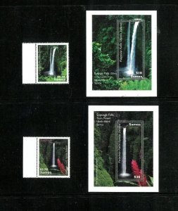 Australia Samoa #1140-41. 1154-55 XF MNH. Waterfalls. Cat. 29.90