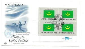 United Nations #491 Flag Series 1986, Mauritania, ArtCraft, MI4 FDC